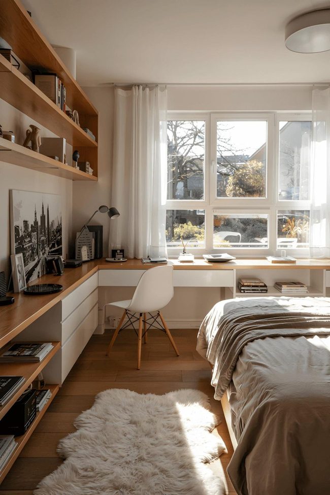 Sunlit Modern Bedroom White Walls
