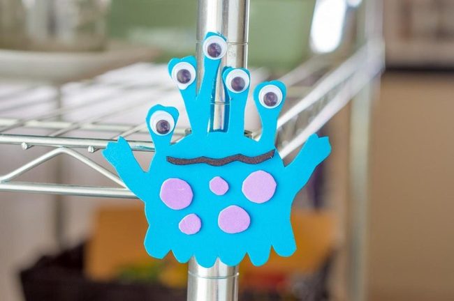 Blue Paper Monster Kitchen Shelf