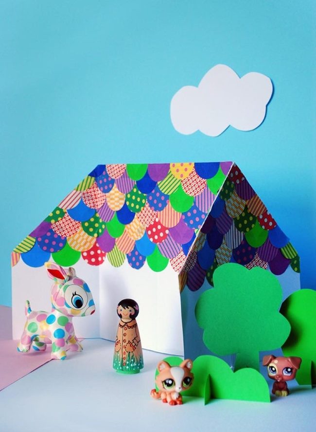 Pastel Papercraft Garden Scene