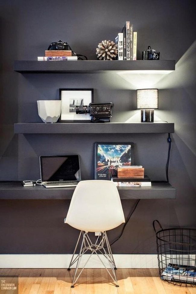 Dark Gray Minimalist Workspace