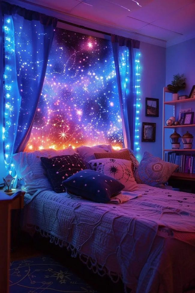 Midnight Blue Zodiac Stars