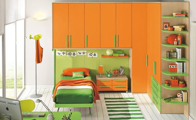 Orange Green Child'S Bedroom Storage