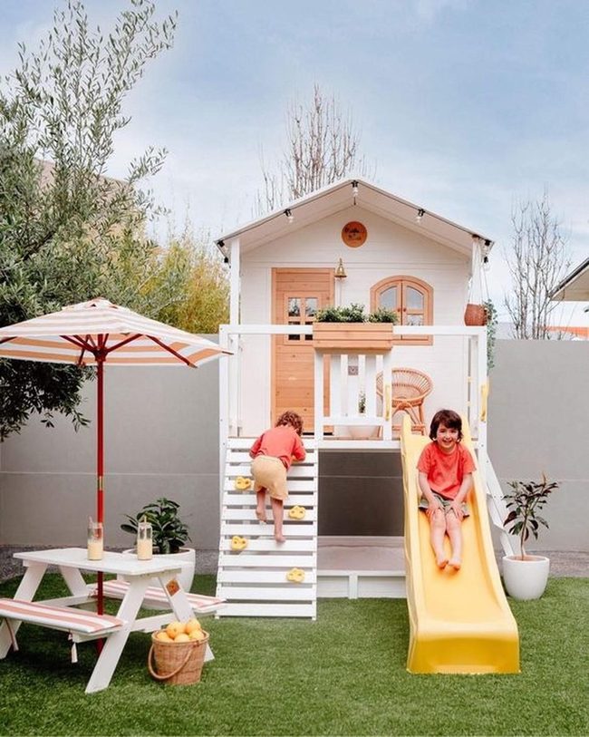 Yellow Slide Backyard Paradise