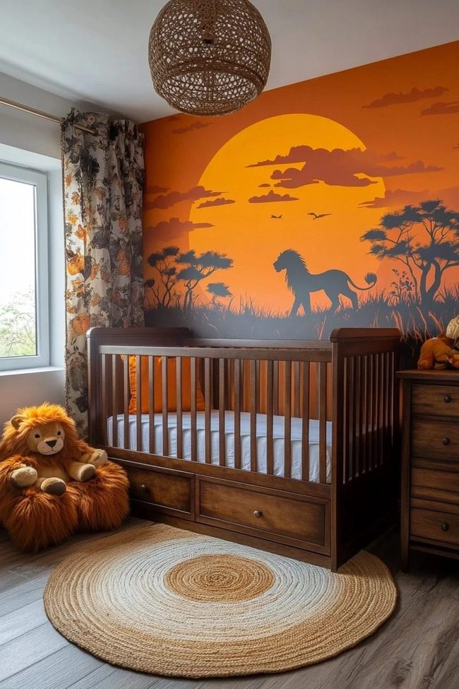 Sunset Safari Nursery Mural