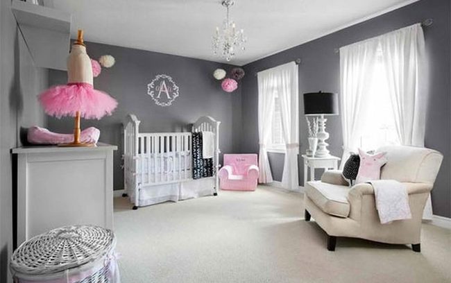 Pink Gray Tutu Bedroom
