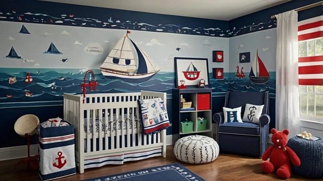 Navy Stripes And Anchors