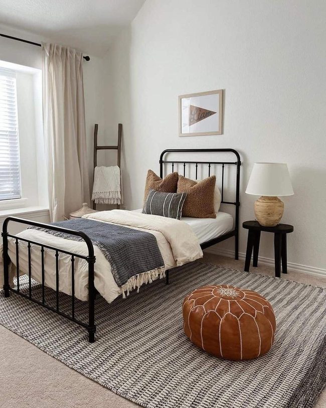 Burnt Orange and Black Bedroom