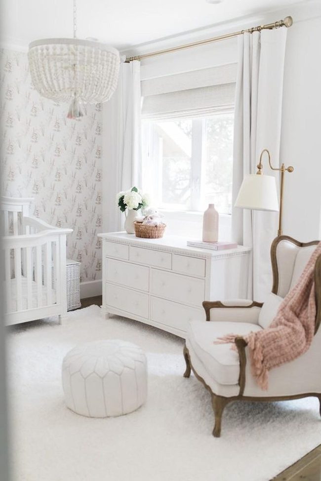 White Nursery Pink Knit Accents