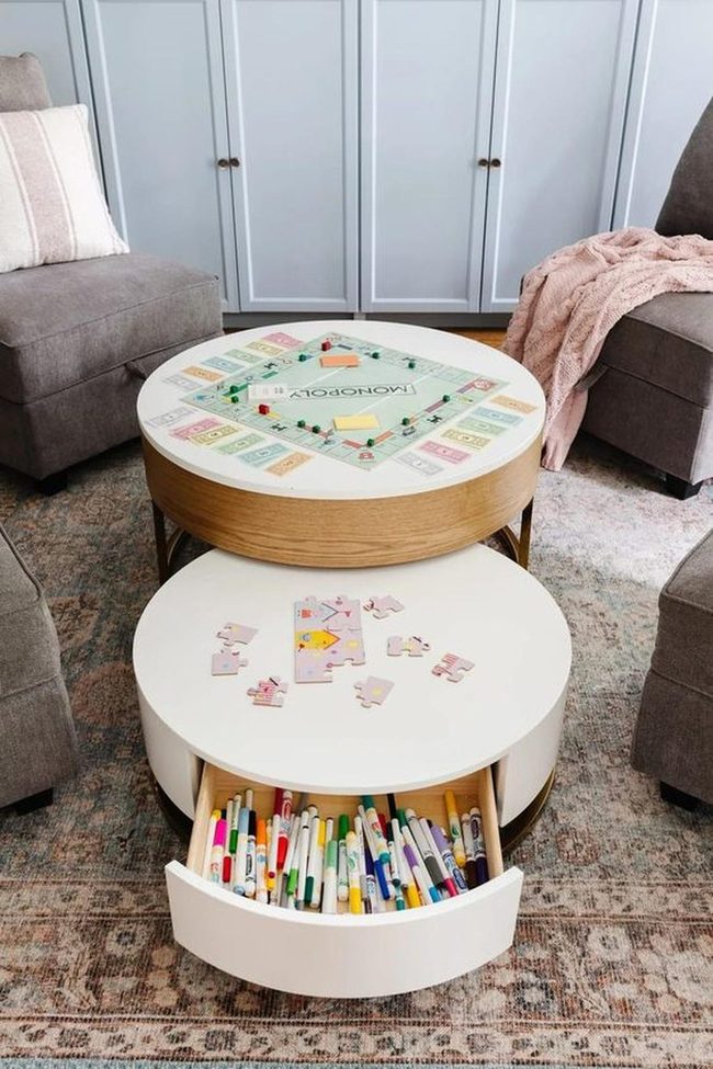 Game Board Coffee Table Storage