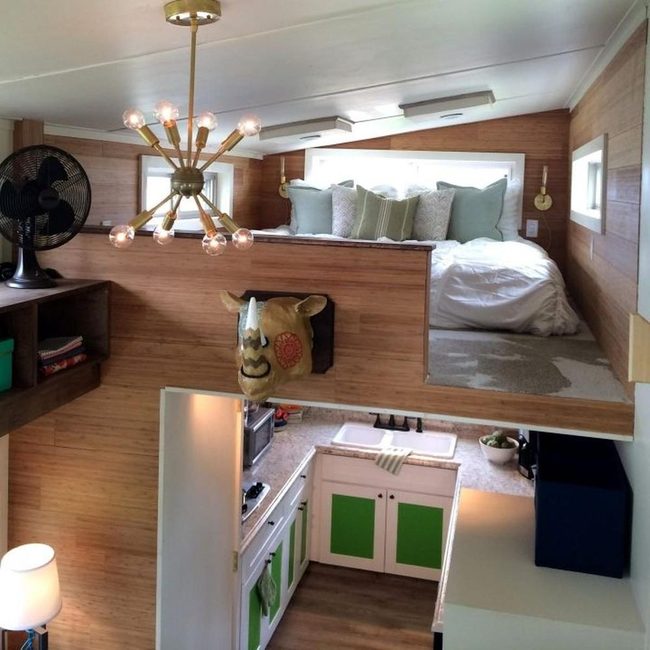 Green Kitchen Nook Under Loft