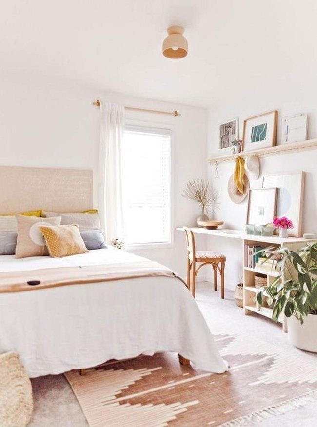 Sunlit Bedroom With Yellow Accents