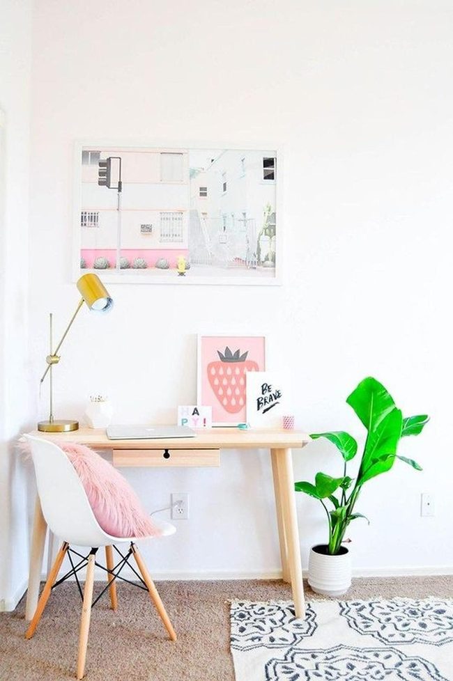 Yellow Lamp, Strawberry Prints Workspace