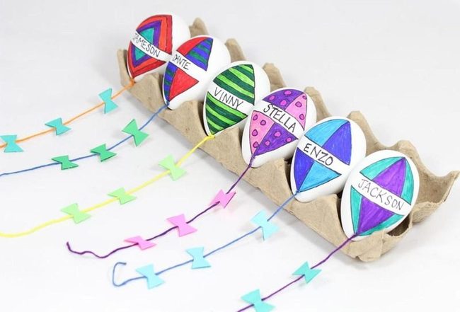 Colorful Striped Kites Display