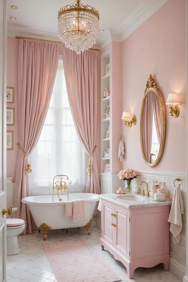 Soft Pink and White Princess Bath