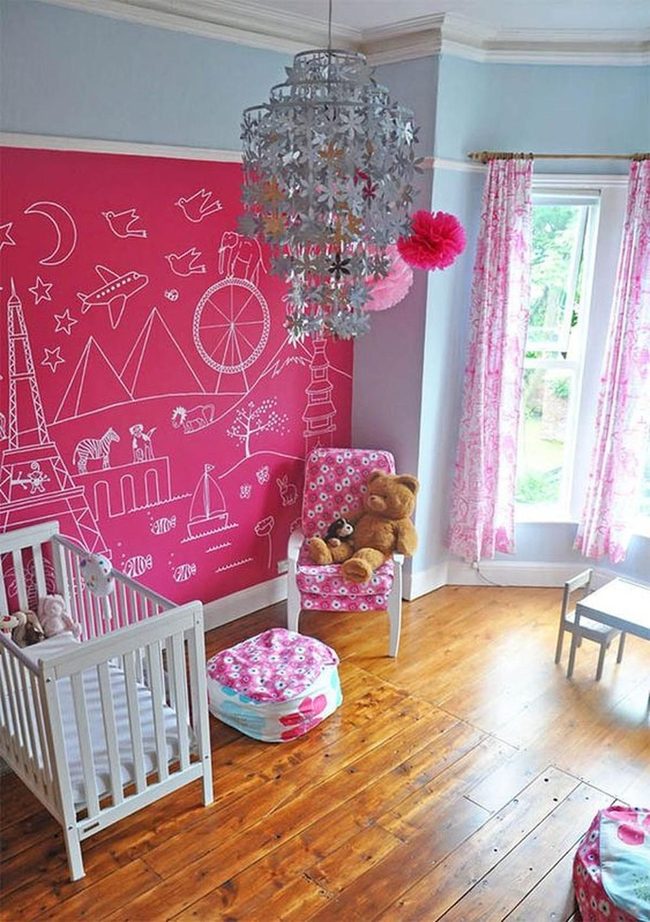 Pink Nursery with Animal Wall Art