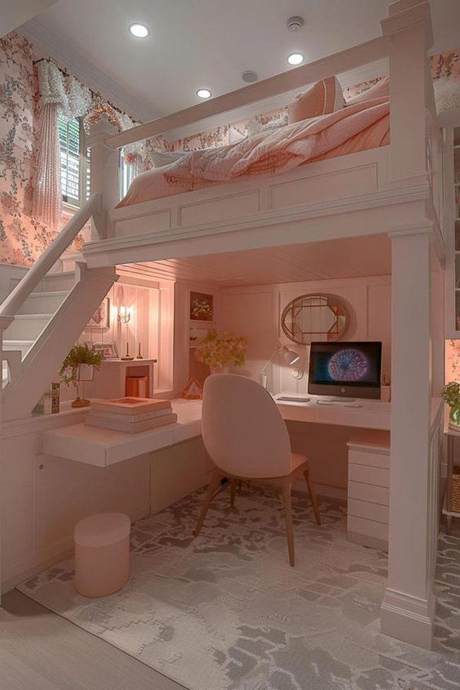 Pink Loft Bedroom Double-Duty