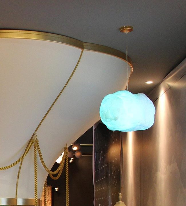 Cloud Light With Gold Rope Detail