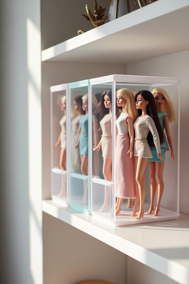Pink Plastic Doll Wardrobe Systems