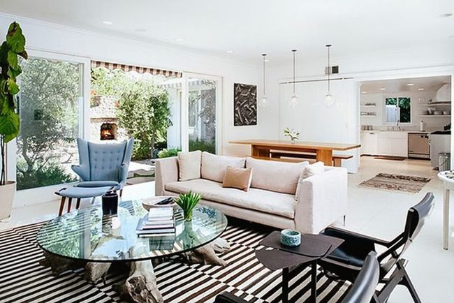 Striped Rug Floor Protection