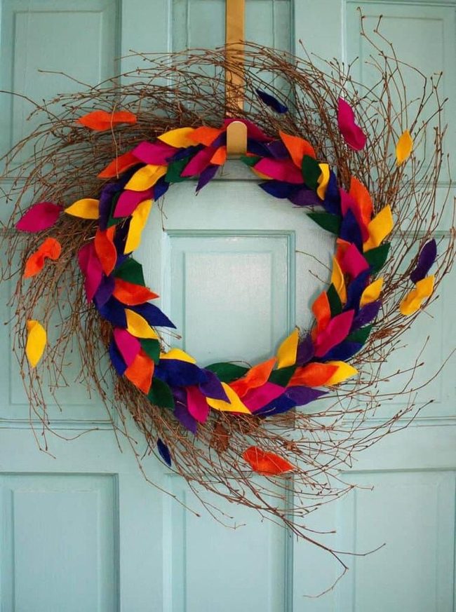 Felt Leaves On Autumn Vines