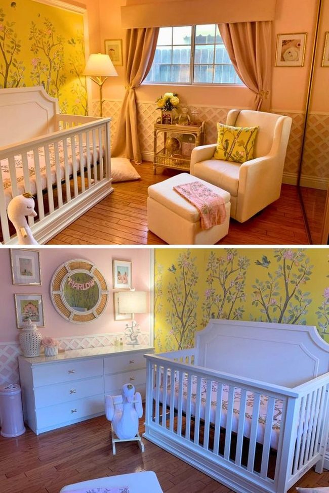 Yellow Wall With Bird Lamp Elegance
