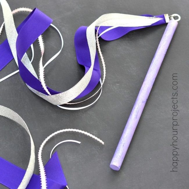 Purple Metallic Ribbon Wands