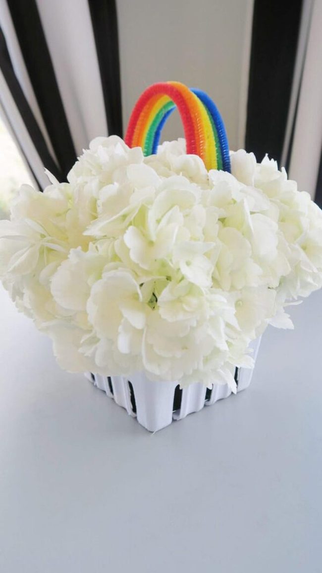 Rainbow Cloud Basket Centerpiece