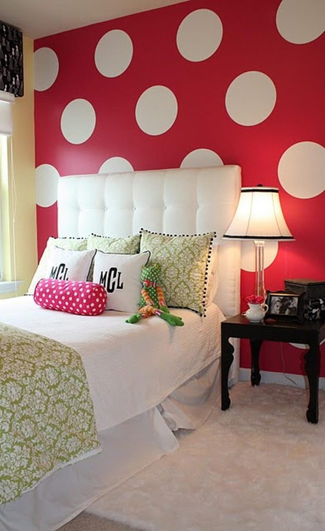 Red Polka-Dot Statement Walls