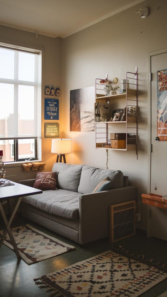 Clean White Shelves Floating Space