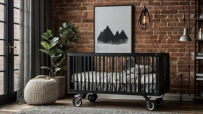 Dark Metallic And Oak Nursery