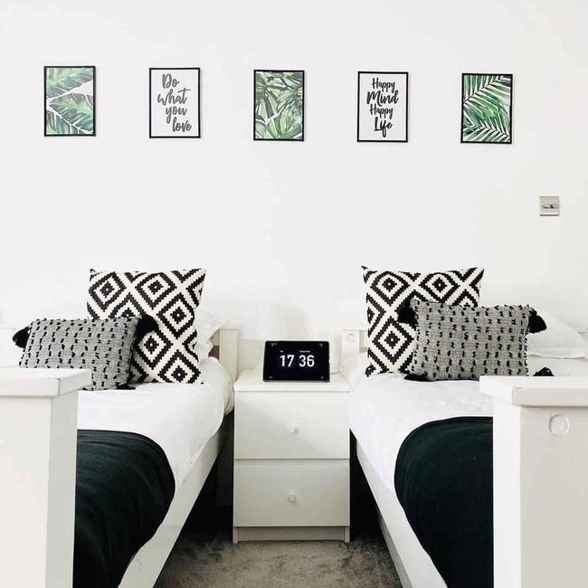 Green And White Gallery Wall Duo