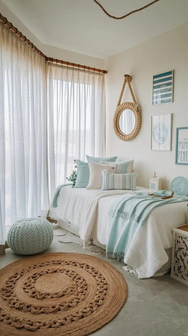 Pale Blue Dorm By The Sea