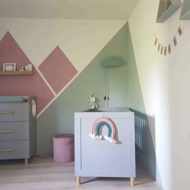 Green Pink Geometric Nursery
