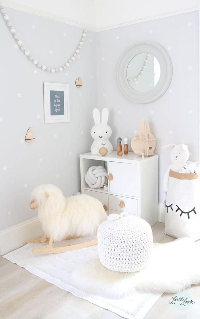 Grey Nursery With Soft White Speckles