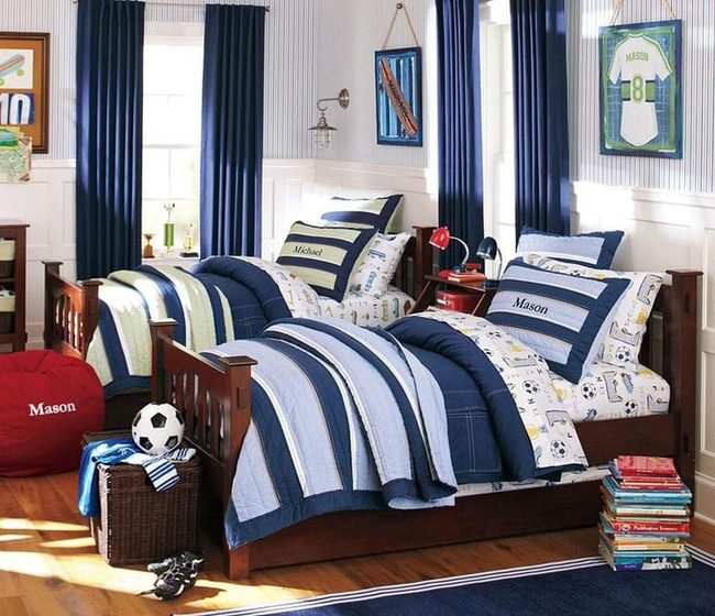 Blue Bedroom Organization System