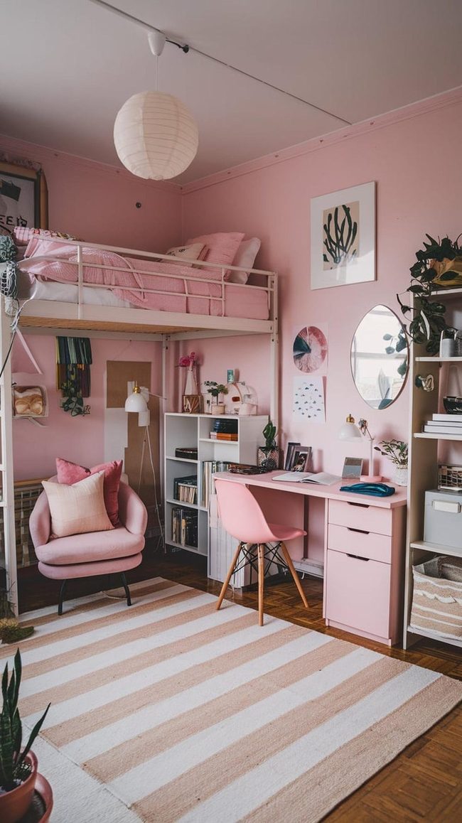 Pink Sheer Bed Canopy