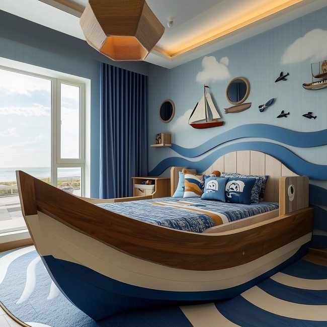 Blue Waves Ship Cabin Sleep Oasis