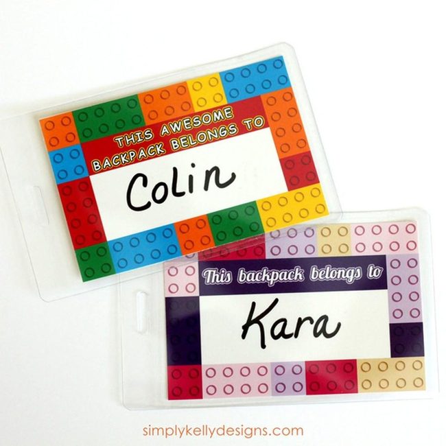 Colorful Plastic Backpack Name Tags
