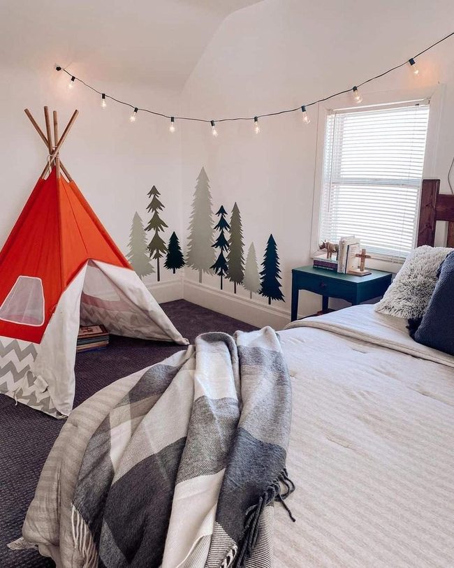 Red Tent Cabin Bedroom