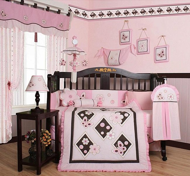 Pink Floral Nursery With Soft Textures