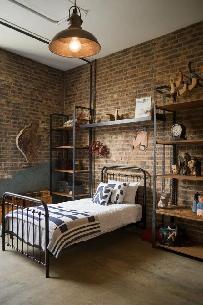 Exposed Brick Metallic Furniture Edge