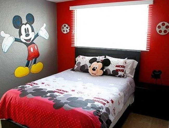 Red Walls, Mickey Magic Bedroom