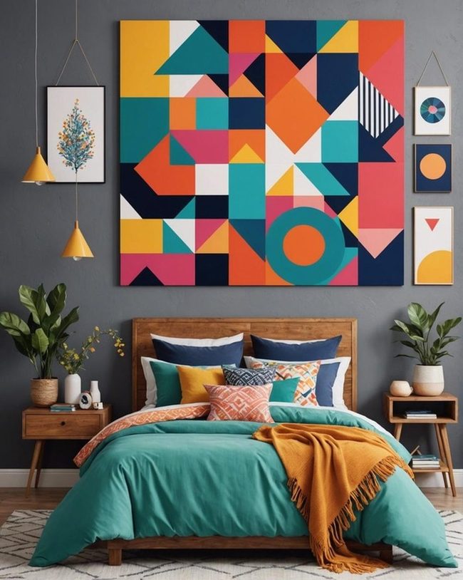 Colorful Geometric Shapes Teen Room