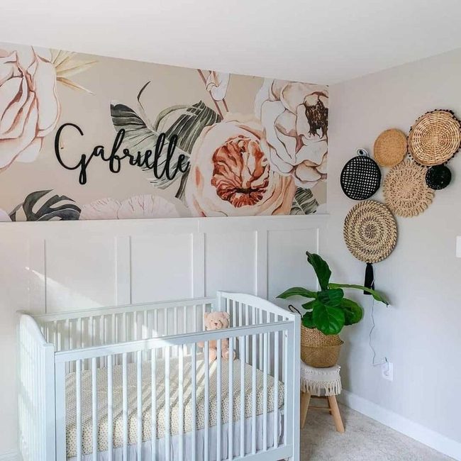 Floral Mural Boho Nursery