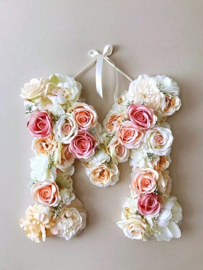 Personalized Pastel Flower Wreath