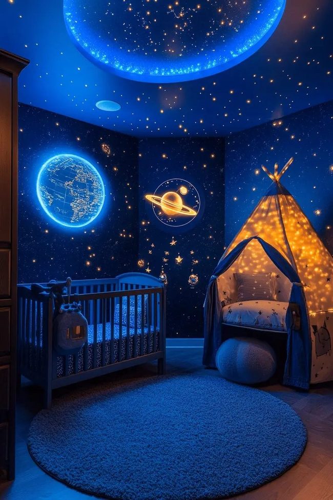 Midnight Blue Starry Universe