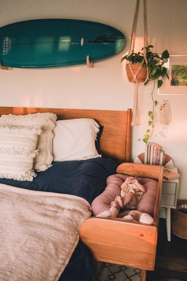 Deep Blue Surfboard Bedroom