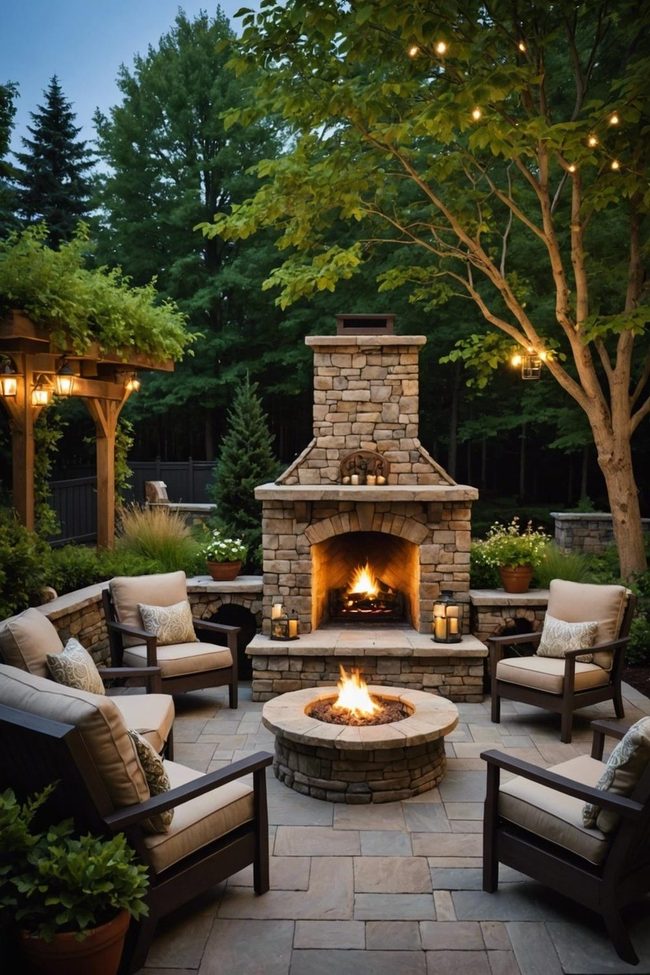 Natural Stone Outdoor Fire Feature