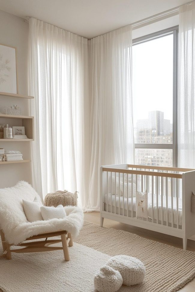 Understated Neutral Sunlit Baby Room
