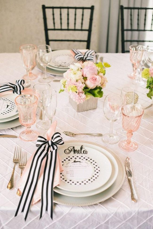 Pink Glassware Table Setting